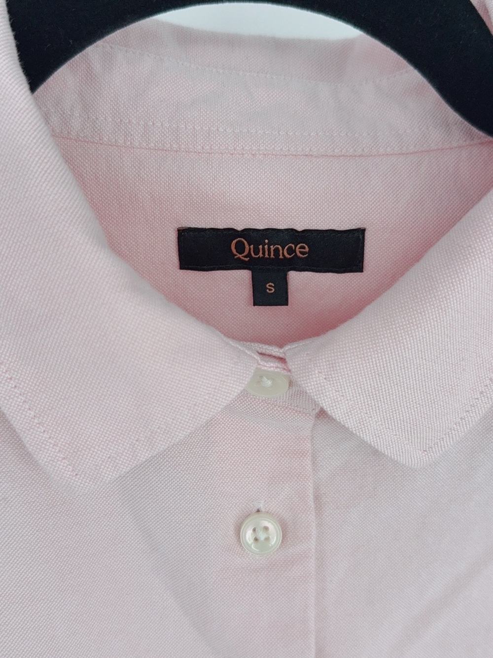 Quince Organic Cotton Relaxed Oxford Shirt size s opal pink - Picture 6 of 11